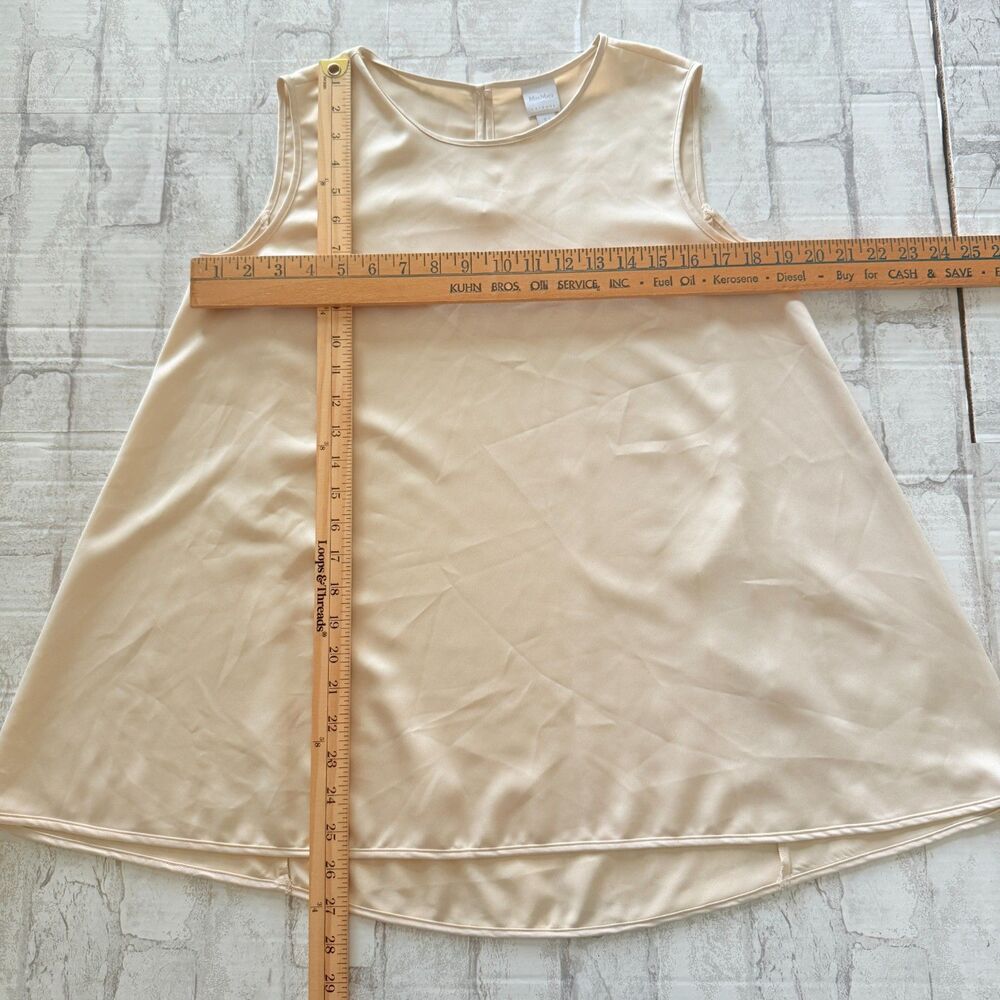 Max Mara Leisure Sleeveless Top Satin Feel Polyester Blouse Minimalist Luxury S - Picture 6 of 6